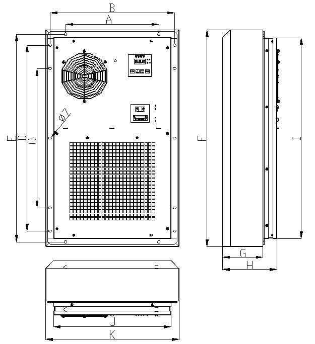 Tür angebrachte elektrische Klimaanlage der Einschließungs-800W, elektrische Platten-Klimaanlage